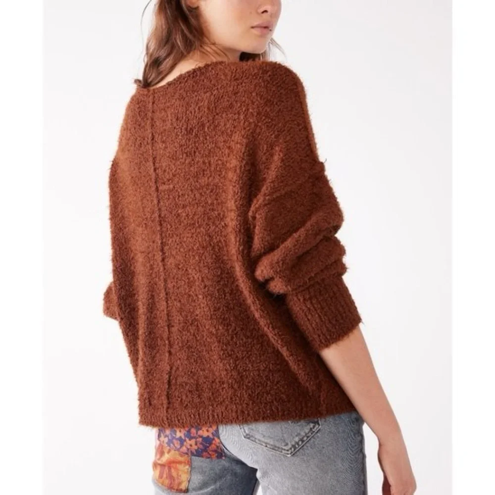 Free People Icing V Neck Pullover Sweater in Mocha Java